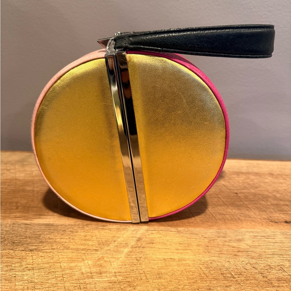 DVF Gold and Pink Round Clutch